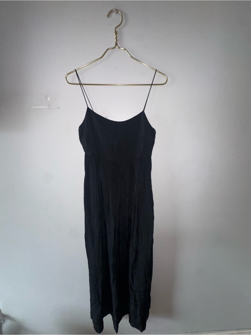 Elegant Black Dress with Thin Straps